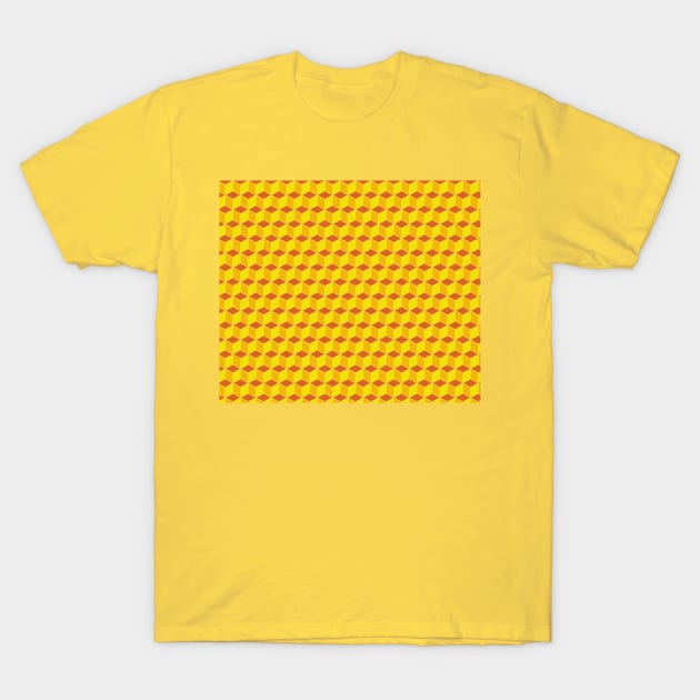 Yellow Block Print Pattern T-Shirt by Walking Millenial